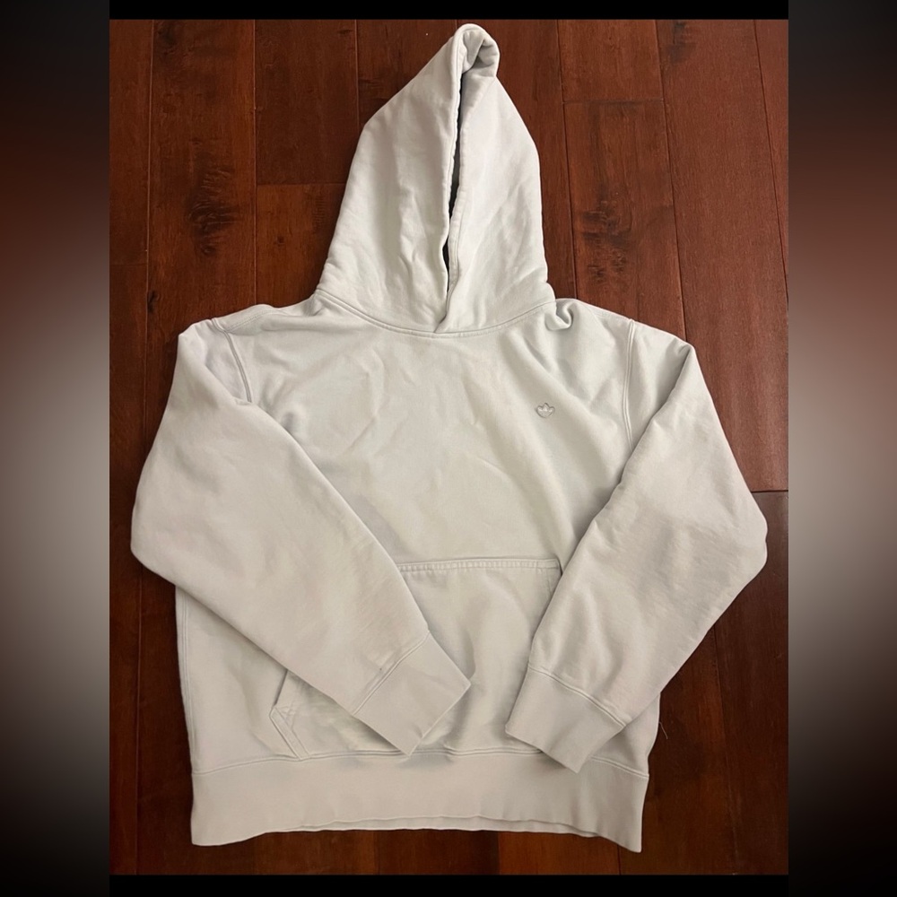 ADIDAS Originals Organic Cotton Premium Hoodie Light Halo Blue Size M